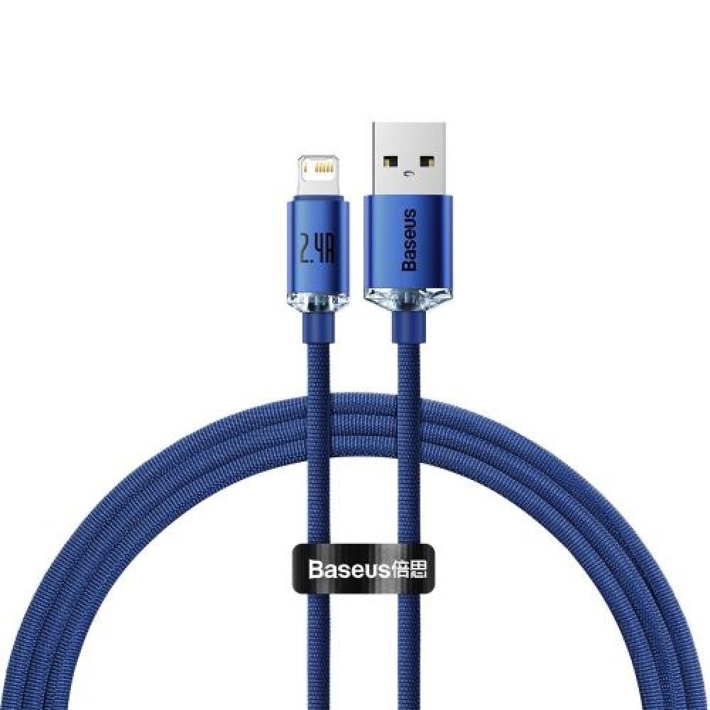 Baseus Lightning Crystal Shine Cable Cable Fast Charging Data Cable 2.4A 1.2m Μπλε (CAJY000003)
