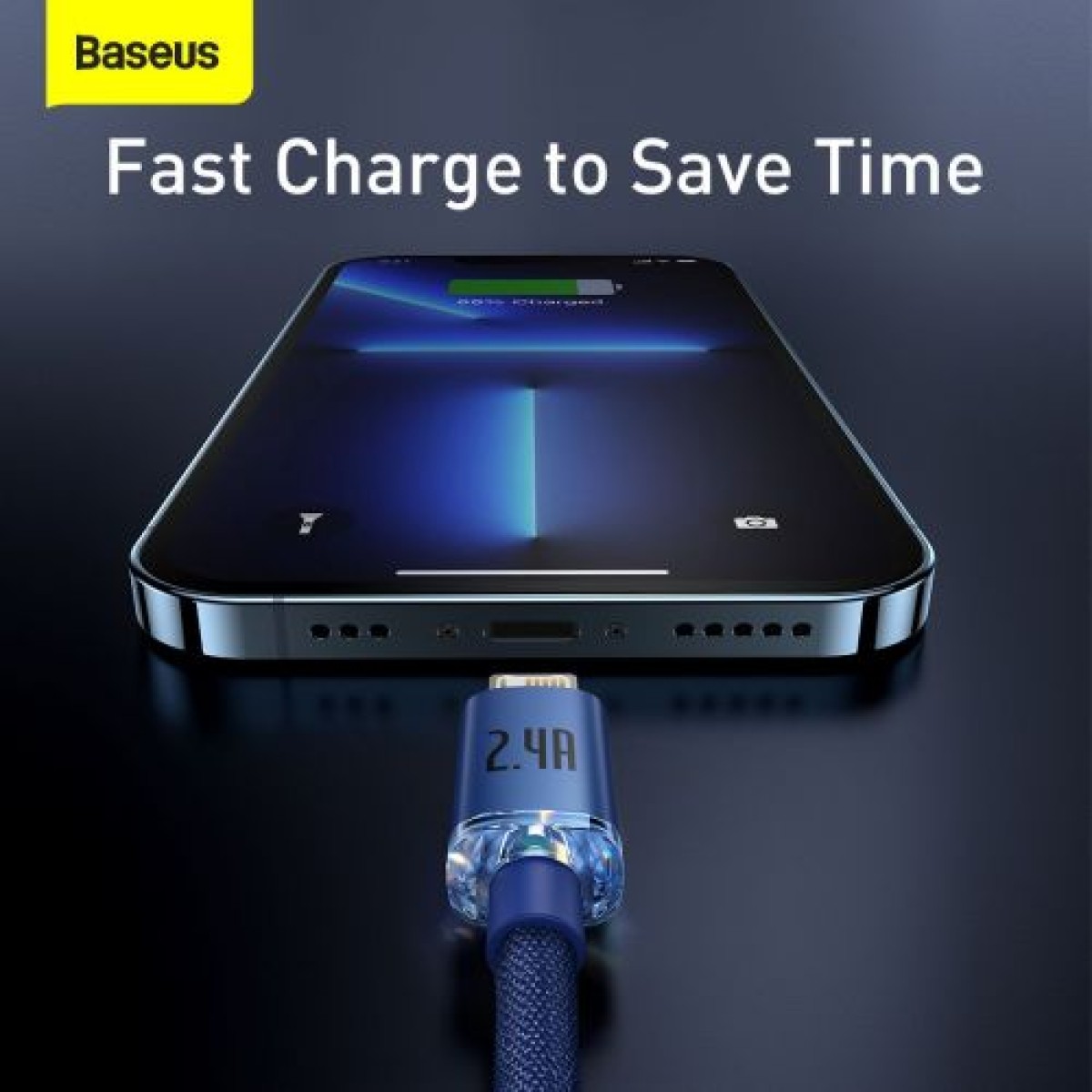 Baseus Lightning Crystal Shine Cable Cable Fast Charging Data Cable 2.4A 1.2m Μπλε (CAJY000003)
