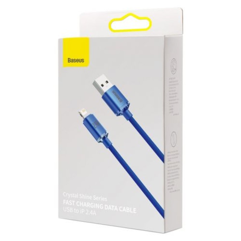 Baseus Lightning Crystal Shine Cable Cable Fast Charging Data Cable 2.4A 1.2m Μπλε (CAJY000003)