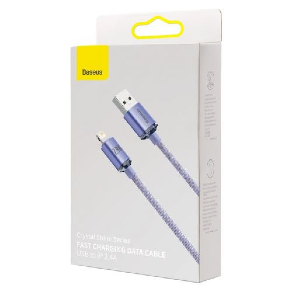 Baseus Lightning Crystal Shine Cable Cable Fast Charging Data Cable 2.4A 2m Purple (CAJY000105)