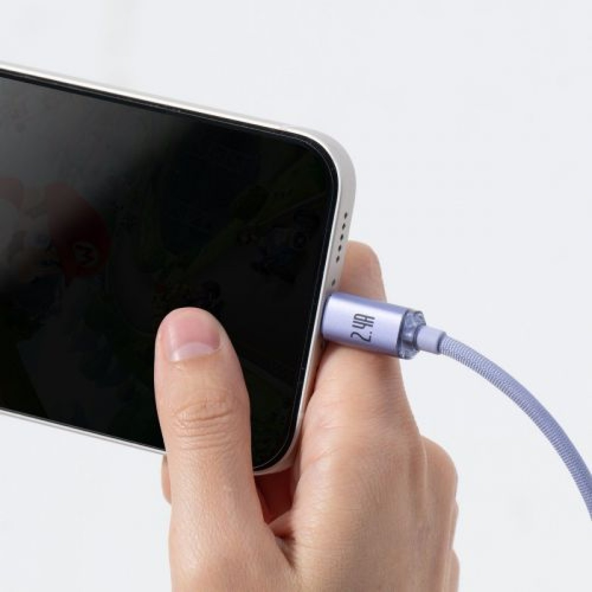 Baseus Lightning Crystal Shine Cable Cable Fast Charging Data Cable 2.4A 2m Purple (CAJY000105)