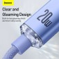 Baseus Type-C - Καλώδιο Lightning, Crystal Shine Series Fast Charging Data Cable 20W 1,2m Purple (CAJY000205)