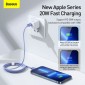 Baseus Type-C - Καλώδιο Lightning, Crystal Shine Series Fast Charging Data Cable 20W 1,2m Purple (CAJY000205)