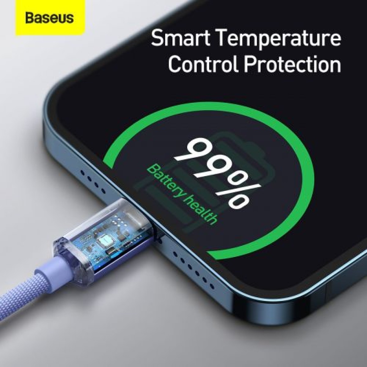 Baseus Type-C - Καλώδιο Lightning, Crystal Shine Series Fast Charging Data Cable 20W 1,2m Purple (CAJY000205)