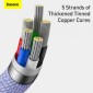 Baseus Type-C - Καλώδιο Lightning, Crystal Shine Series Fast Charging Data Cable 20W 1,2m Purple (CAJY000205)