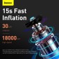 Baseus Car Tool Super Mini Inflator Αντλία ελαστικών 15 δευτερολέπτων Γρήγορο φούσκωμα, 4 ελαστικά σε 25 λεπτά, μαύρο (CRCQ000001)