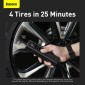 Baseus Car Tool Super Mini Inflator Αντλία ελαστικών 15 δευτερολέπτων Γρήγορο φούσκωμα, 4 ελαστικά σε 25 λεπτά, μαύρο (CRCQ000001)