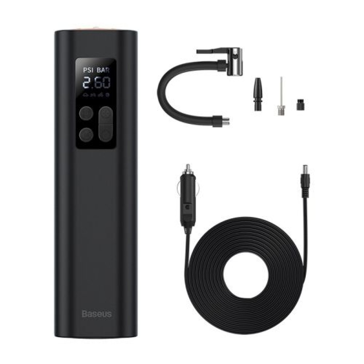 Baseus Car Tool Super Mini Inflator Αντλία ελαστικών 15 δευτερολέπτων Γρήγορο φούσκωμα, 4 ελαστικά σε 25 λεπτά, μαύρο (CRCQ000001)