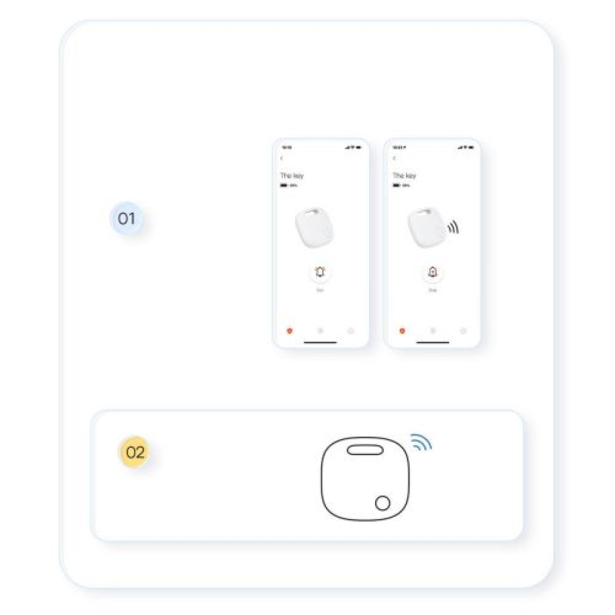 Baseus Home Intelligent T2 Pro Keychain Wireless Key and Other Object Finder BT 5.0 White (FMTP000002)
