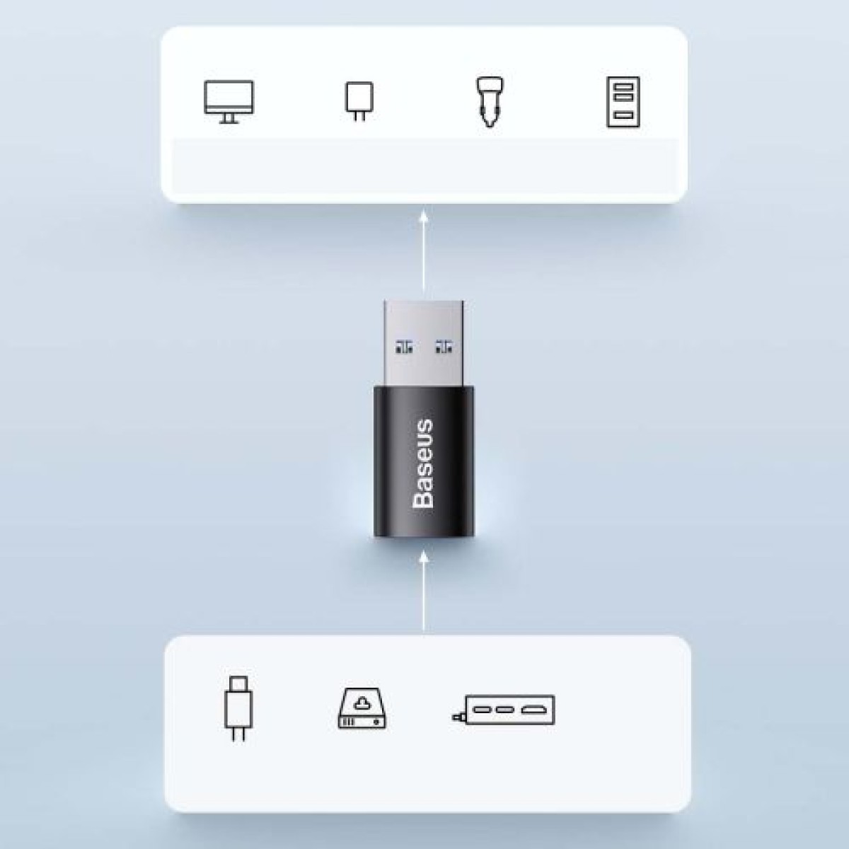 Μετατροπέας Baseus Ingenuity Series Mini OTG Adapter USB-A 3.1 Male to Type-C Female Blue (ZJJQ000103)