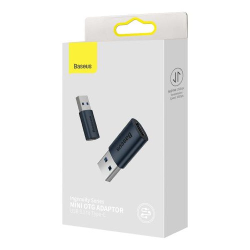 Μετατροπέας Baseus Ingenuity Series Mini OTG Adapter USB-A 3.1 Male to Type-C Female Blue (ZJJQ000103)