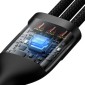 Baseus Universal Flash Series 3-σε-1 Καλώδιο δεδομένων γρήγορης φόρτισης (USB-A σε Micro + Lightning + Type-C) 100W, 1,2 m Μαύρο (CASS030001)
