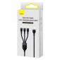 Baseus Universal Flash Series 3-σε-1 Καλώδιο δεδομένων γρήγορης φόρτισης (USB-A σε Micro + Lightning + Type-C) 100W, 1,2 m Μαύρο (CASS030001)