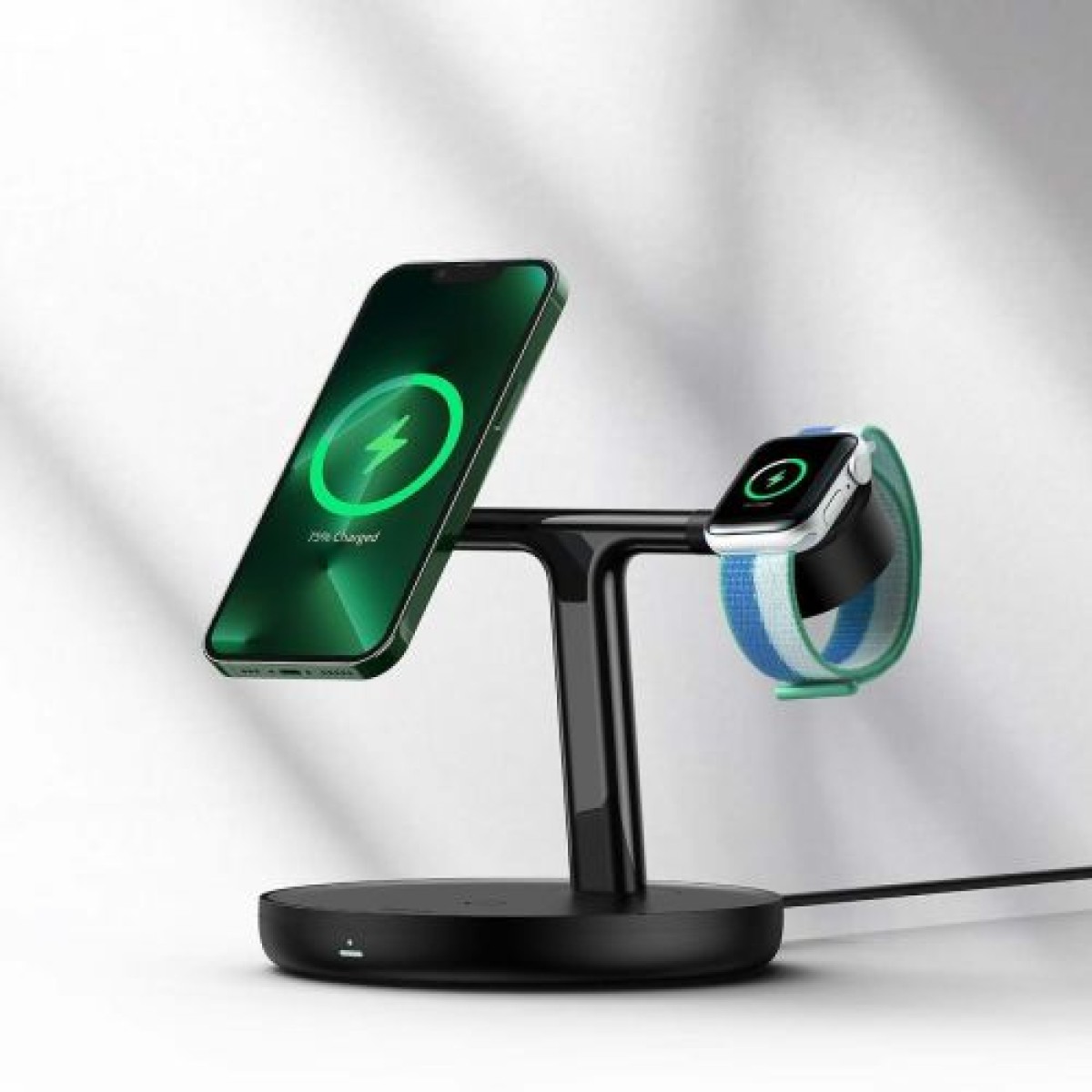 Baseus Wireless Charger Swan stand 3-in-1 Μαγνητικός φορτιστής με καλώδιο TypeC 15W, 1m Μαύρο (WXTE000101)