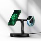 Baseus Wireless Charger Swan stand 3-in-1 Μαγνητικός φορτιστής με καλώδιο TypeC 15W, 1m Μαύρο (WXTE000101)