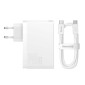 Baseus Travel Charger GaN5 Pro Γρήγορος φορτιστής τοίχου, C+C+U, 140W White EU (CCGP100202)