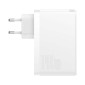 Baseus Travel Charger GaN5 Pro Γρήγορος φορτιστής τοίχου, C+C+U, 140W White EU (CCGP100202)