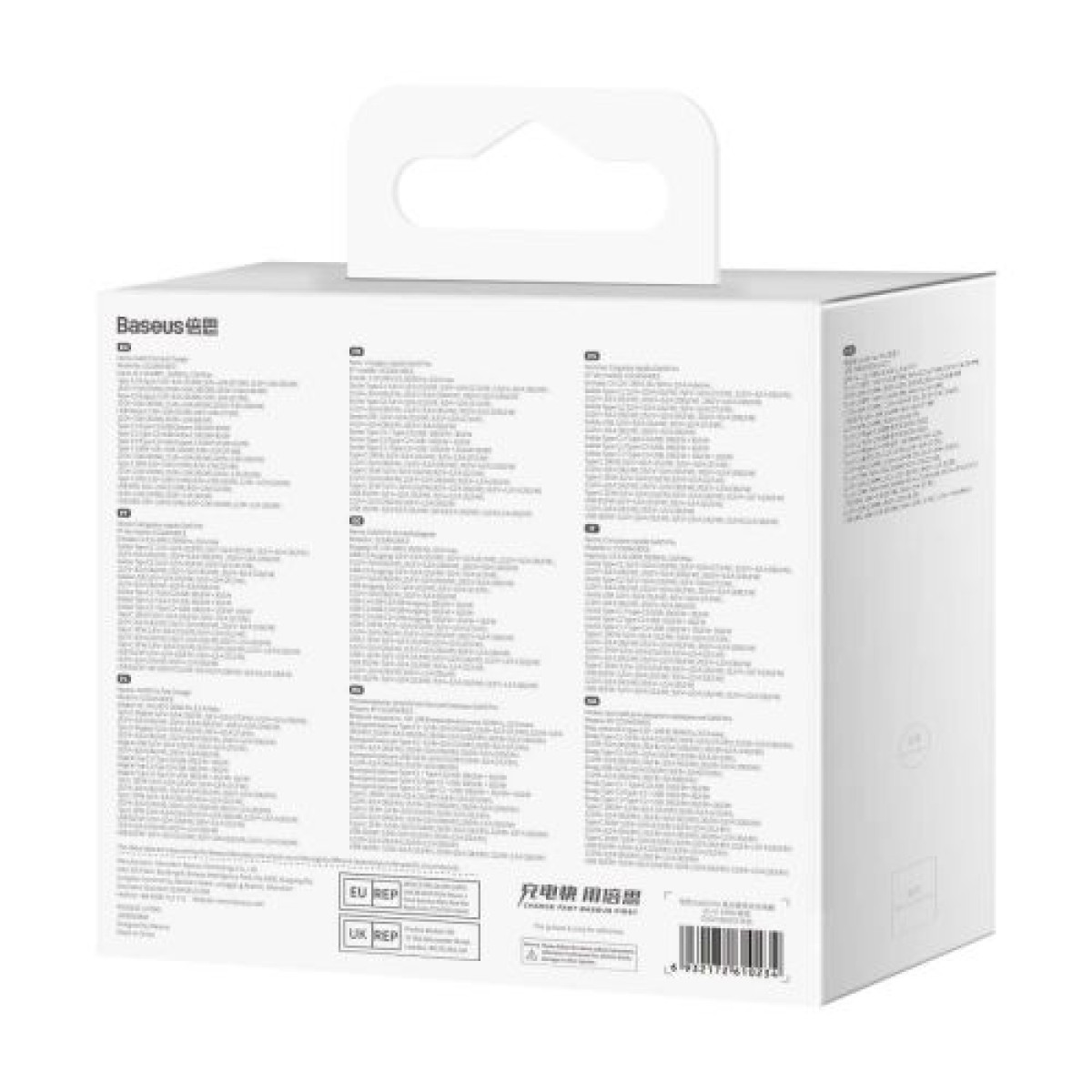 Baseus Travel Charger GaN5 Pro Γρήγορος φορτιστής τοίχου, C+C+U, 140W White EU (CCGP100202)