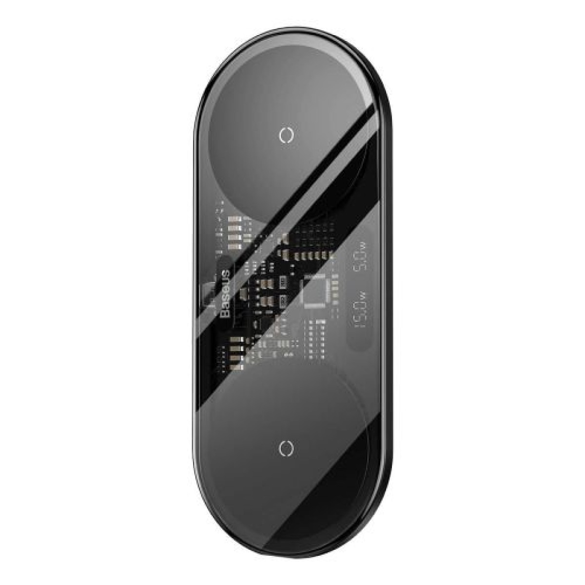 Baseus Wireless Charger Digital LED Display, Διπλή πλατφόρμα φόρτισης, με καλώδιο Type-C, 20W, Μαύρο (WXSX010101)