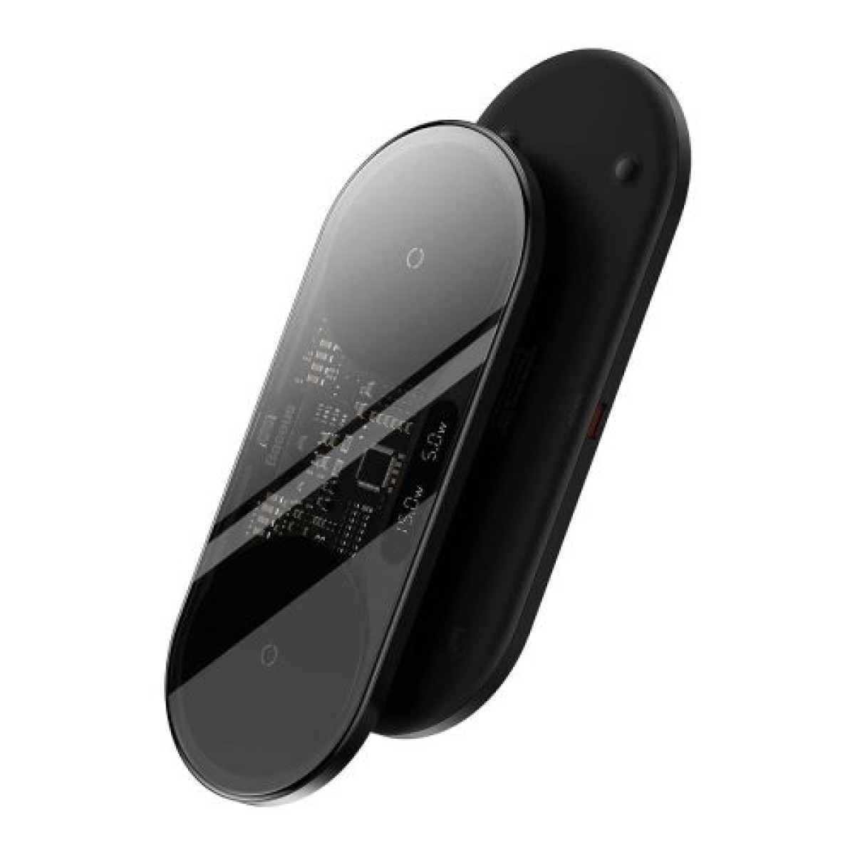 Baseus Wireless Charger Digital LED Display, Διπλή πλατφόρμα φόρτισης, με καλώδιο Type-C, 20W, Μαύρο (WXSX010101)