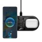 Baseus Wireless Charger Digital LED Display, Διπλή πλατφόρμα φόρτισης, με καλώδιο Type-C, 20W, Μαύρο (WXSX010101)