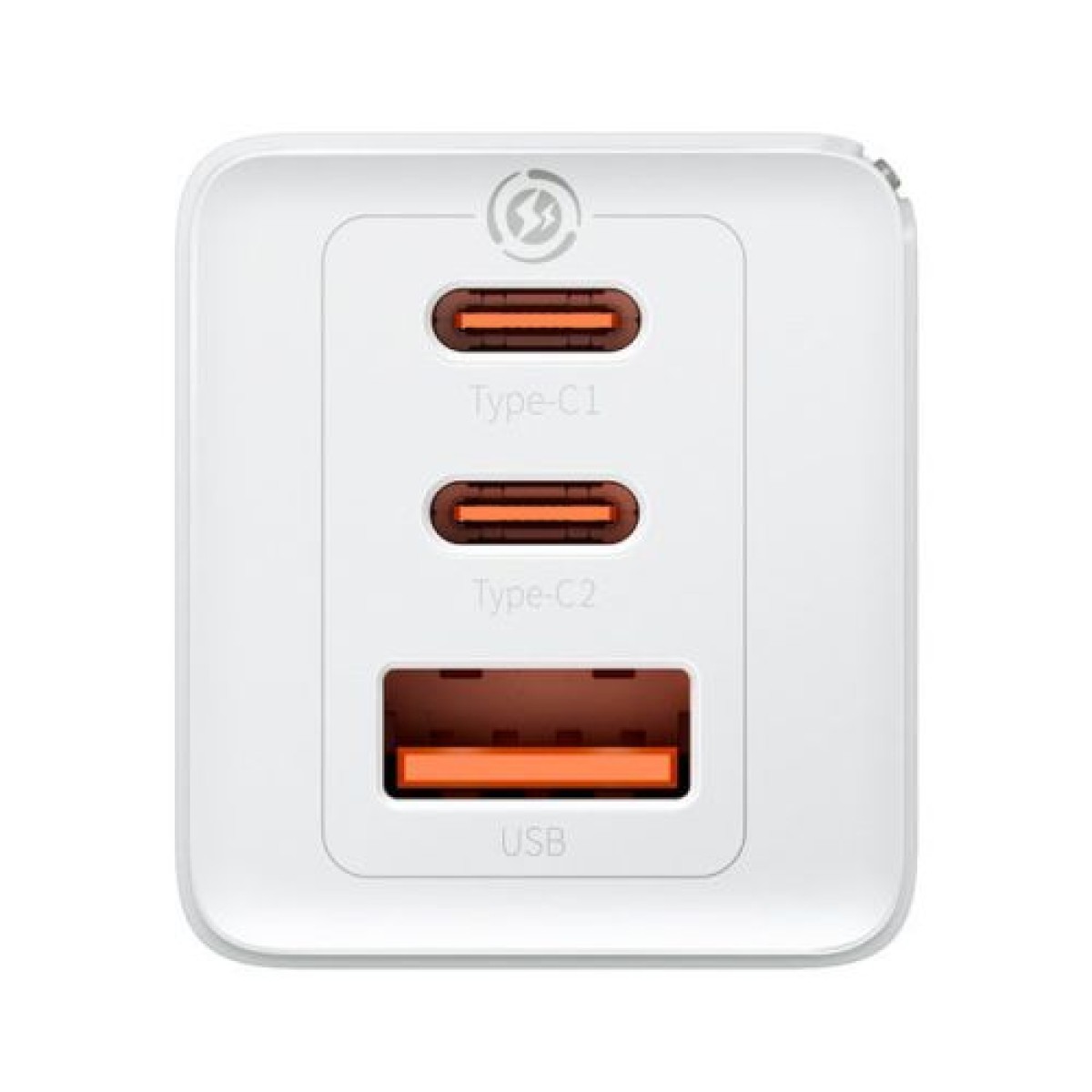 Baseus Travel Charger GaN5 Pro Γρήγορος φορτιστής τοίχου, C+C+U, QC, AFC, PD 65W με Type-C έως Type-C (100W) 1m, White EU (CCGP120202)