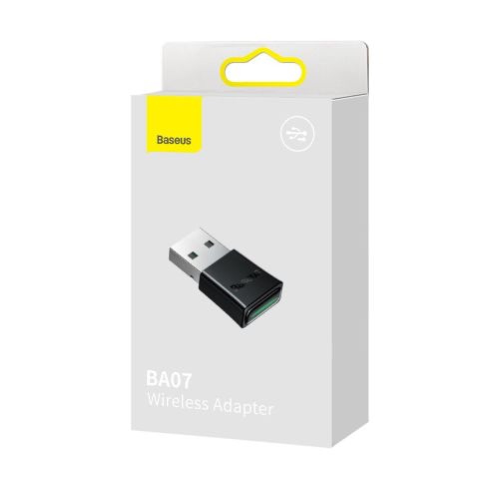 Baseus HUB BA07 Bluetooth USB Adapter BT 5.3, με ένδειξη LED, εμβέλεια 20m, Μαύρο (ZJBA010001)