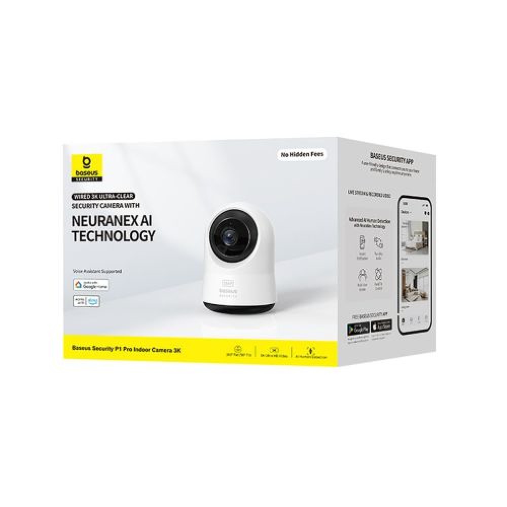 Κάμερα ασφαλείας Baseus Indoor P1 Pro, 3K, 5MP, (έκδοση ΕΕ) Λευκό EU (S0TV022132)