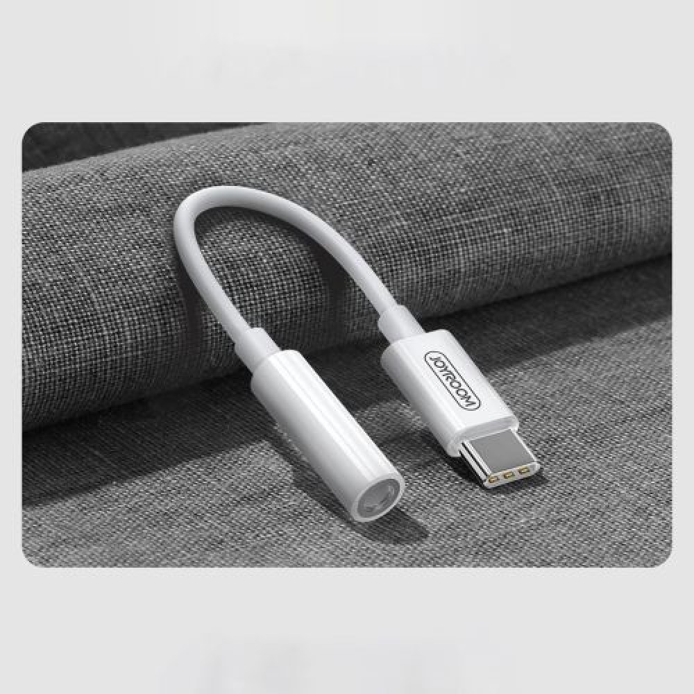 Joyroom Converter Type-C σε Mini Jack 3,5mm Καλώδιο για Smartphones, Λευκό (SH-C1)