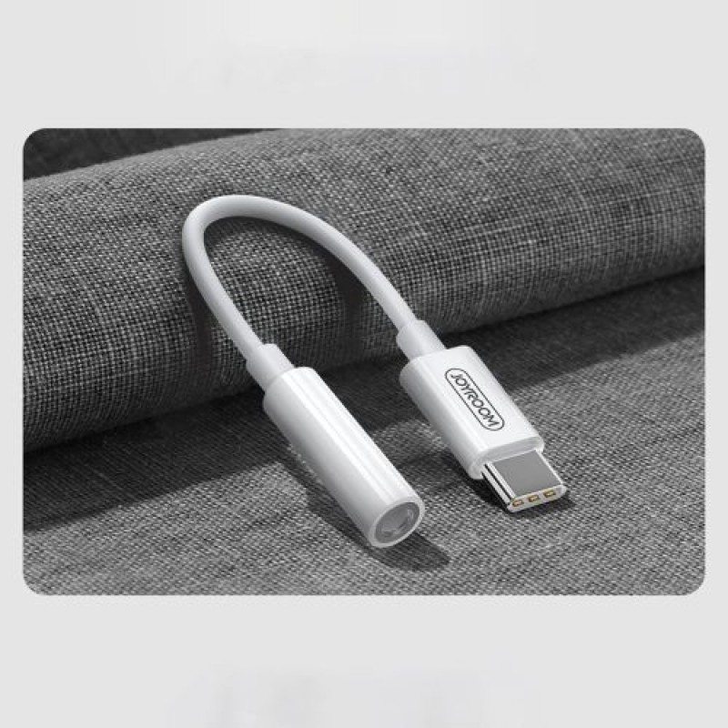 Joyroom Converter Type-C σε Mini Jack 3,5mm Καλώδιο για Smartphones, Λευκό (SH-C1)