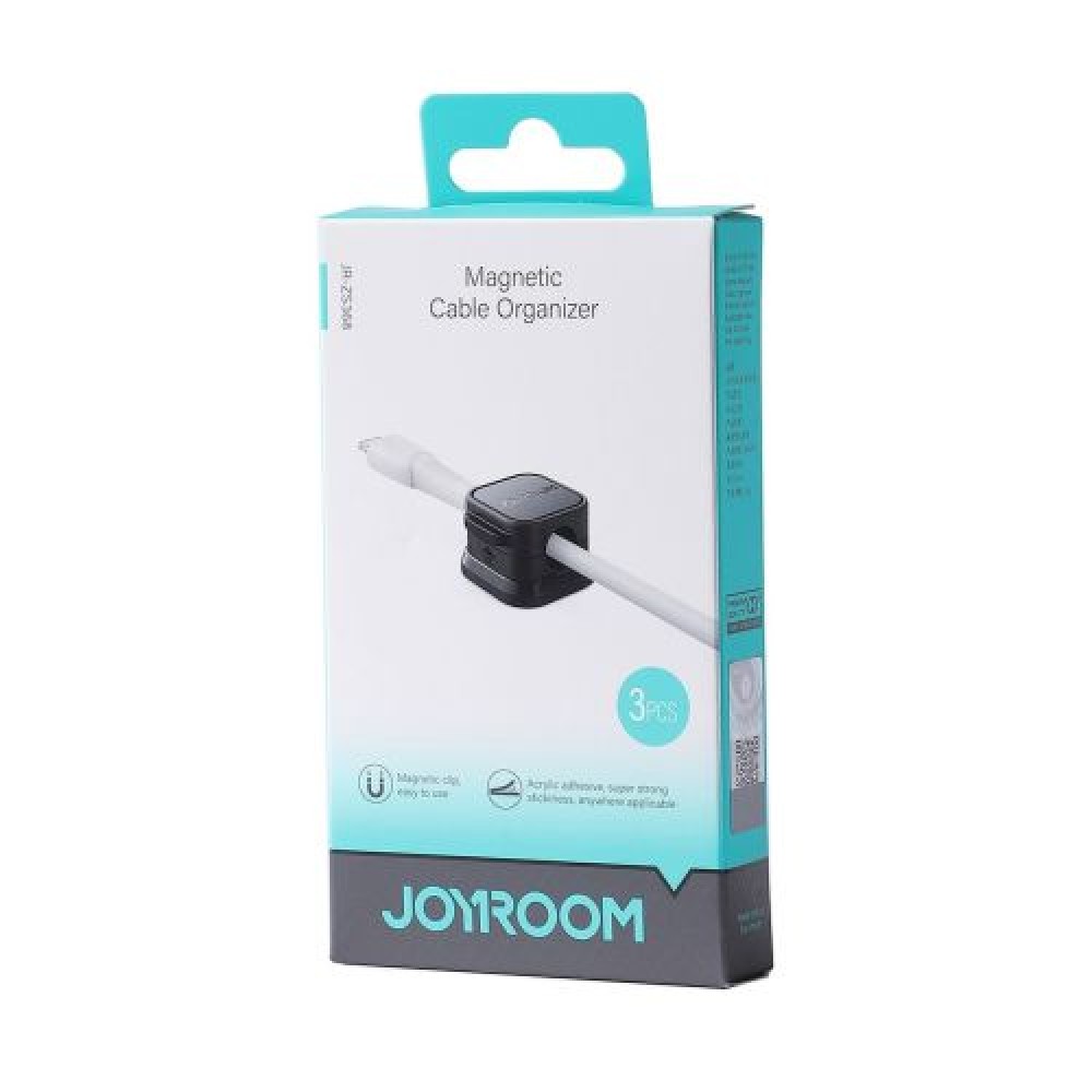Joyroom Cable Organizer Magnetic έως 7,5 mm διάμετρος, (3 τμχ), Μαύρο (JR-ZS368)