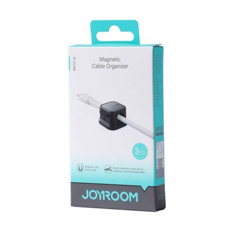 Joyroom Cable Organizer Magnetic έως 7,5 mm διάμετρος, (3 τμχ), Μαύρο (JR-ZS368)