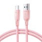 Joyroom USB - Καλώδιο γρήγορης φόρτισης και δεδομένων σειράς πολλαπλών χρωμάτων Type-C, 100W, 1m, Ροζ (S-A34)