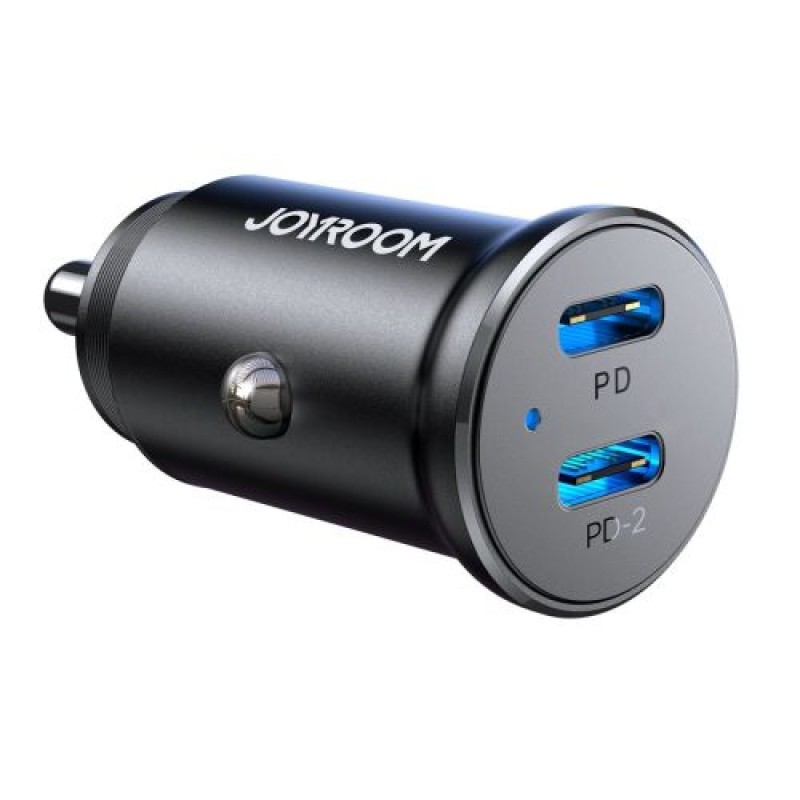 Joyroom Car Charger Mini, C+C, 30W, Μαύρο (JR-CCN06)