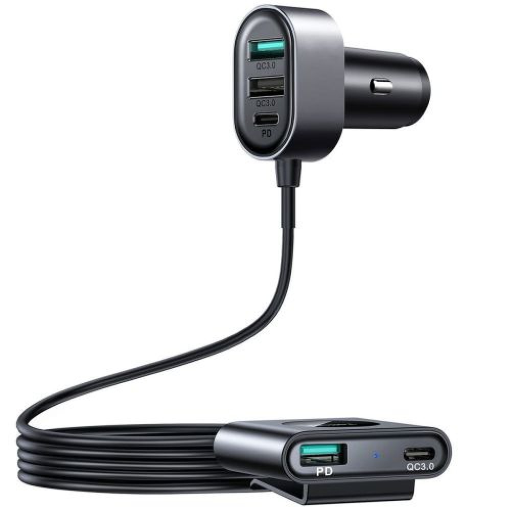 Φορτιστής αυτοκινήτου Joyroom 5-σε-1, C+C+U+U+U, QC 3.0, PD 3.0, FCP, AFC, 12V/24V, 72W, Μαύρο (JR-CL05)
