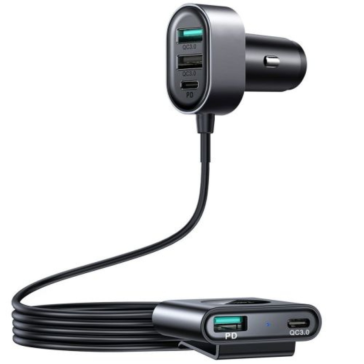 Φορτιστής αυτοκινήτου Joyroom 5-σε-1, C+C+U+U+U, QC 3.0, PD 3.0, FCP, AFC, 12V/24V, 72W, Μαύρο (JR-CL05)