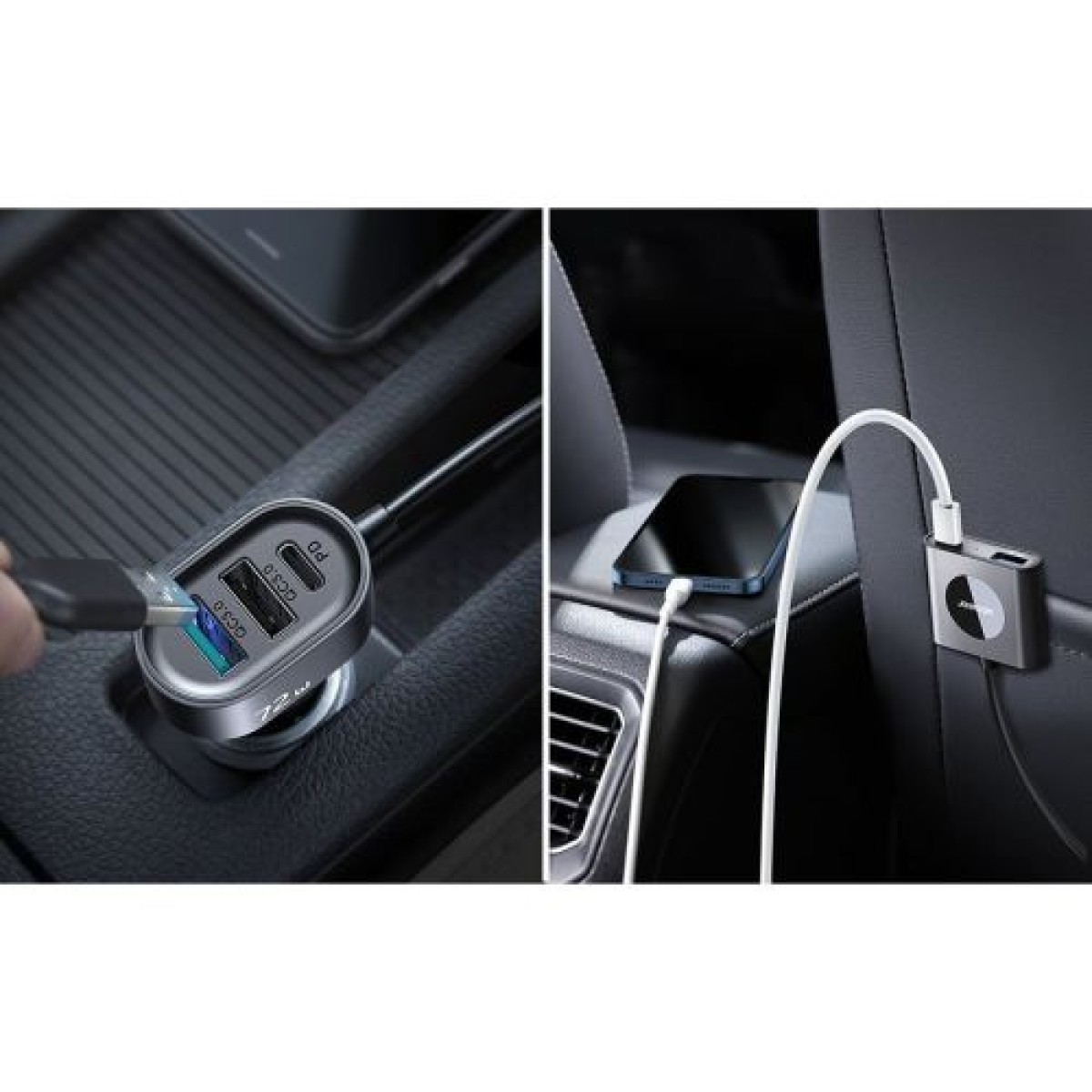 Φορτιστής αυτοκινήτου Joyroom 5-σε-1, C+C+U+U+U, QC 3.0, PD 3.0, FCP, AFC, 12V/24V, 72W, Μαύρο (JR-CL05)