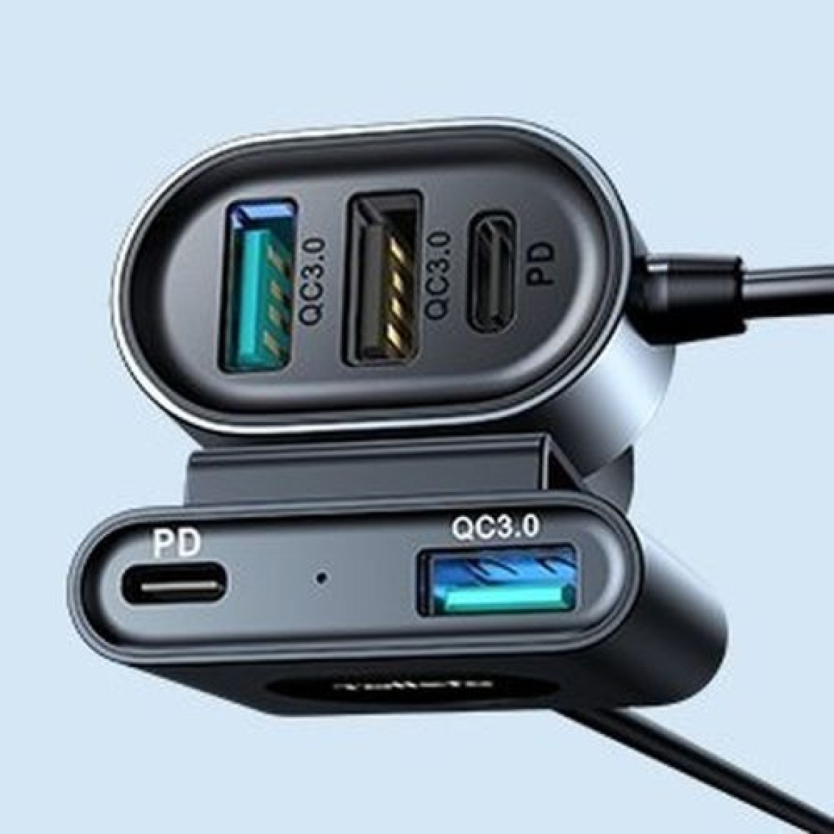 Φορτιστής αυτοκινήτου Joyroom 5-σε-1, C+C+U+U+U, QC 3.0, PD 3.0, FCP, AFC, 12V/24V, 72W, Μαύρο (JR-CL05)