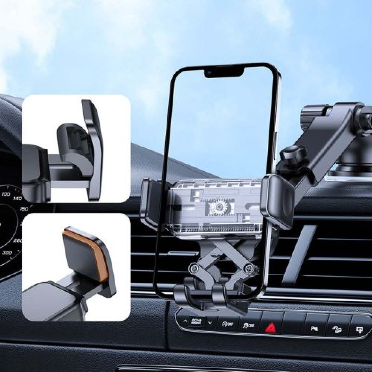 Joyroom Car Mount Clamp Holder 360 Rotation (Έκδοση ταμπλό) 4,7-6,7 ίντσες, Μαύρο (JR-ZS283)