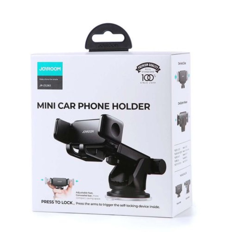 Joyroom Car Mount Clamp Holder 360 Rotation (Έκδοση ταμπλό) 4,7-6,7 ίντσες, Μαύρο (JR-ZS283)