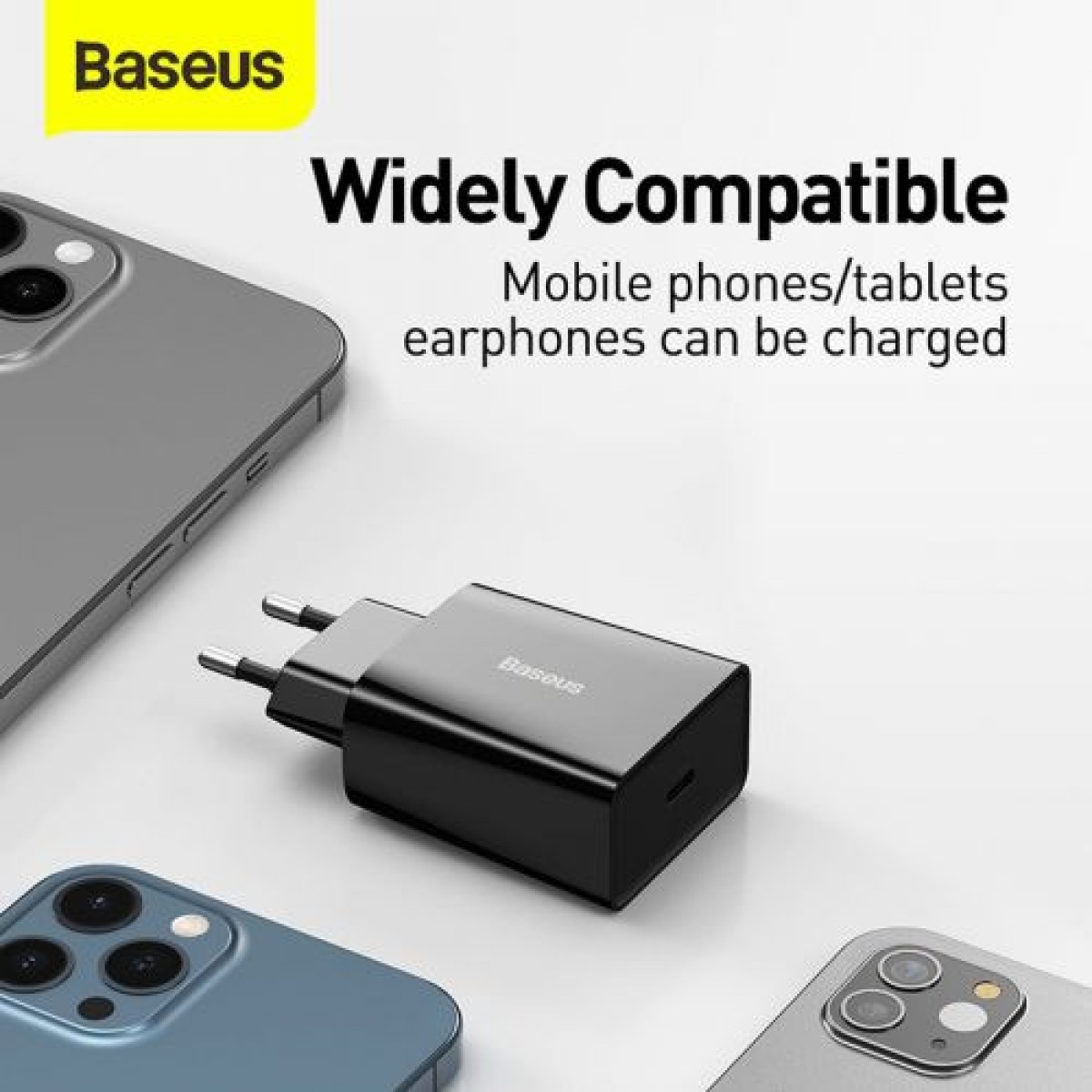 Baseus Travel Charger Speed ​​Mini 1C Quick Charger 20W EU Black (CCFS-SN01)