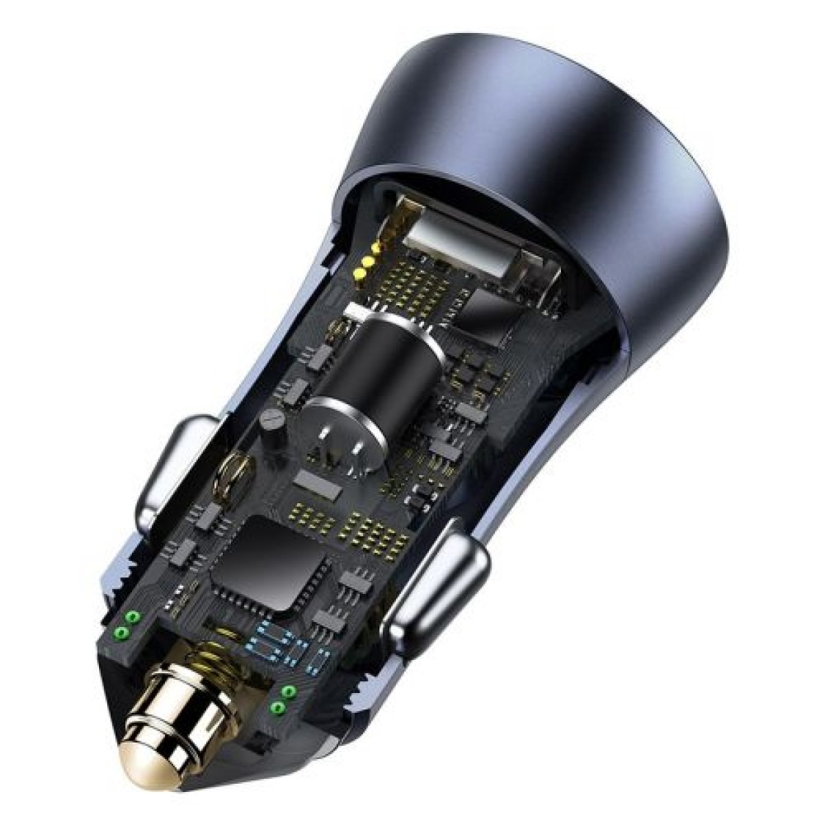 Baseus Car Charger Golden Contactor Pro Dual Quick Charger U+C Power Delivery 3.0 Quick Charge 4, SCP FCP AFC 40W Dark Grey (CCJD-0G)