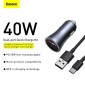 Baseus Car Charger Golden Contactor Pro Dual Quick Charger U+C, PD 3.0, QC 4+, SCP FCP AFC (με καλώδιο USB - Type C 1m) Γκρι (TZCCJD-0G)