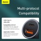 Baseus Car Charger Golden Contactor Pro Dual Quick Charger U+C, PD 3.0, QC 4+, SCP FCP AFC (με καλώδιο USB - Type C 1m) Γκρι (TZCCJD-0G)