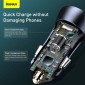 Baseus Car Charger Golden Contactor Pro Dual Quick Charger U+C, PD 3.0, QC 4+, SCP FCP AFC (με καλώδιο USB - Type C 1m) Γκρι (TZCCJD-0G)