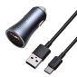Baseus Car Charger Golden Contactor Pro Dual Quick Charger U+C, PD 3.0, QC 4+, SCP FCP AFC (με καλώδιο USB - Type C 1m) Γκρι (TZCCJD-0G)