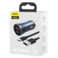 Baseus Car Charger Golden Contactor Pro Dual Quick Charger U+C, PD 3.0, QC 4+, SCP FCP AFC (με καλώδιο USB - Type C 1m) Γκρι (TZCCJD-0G)