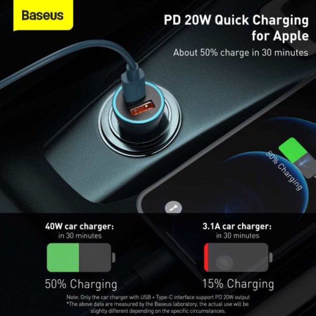 Baseus Car Charger Golden Contactor Pro Dual Quick Charger U+C, PD 3.0, QC 4+, SCP FCP AFC (με Type-C - Lightning 1m Blue) 40W μπλε (TZCCJD-03)