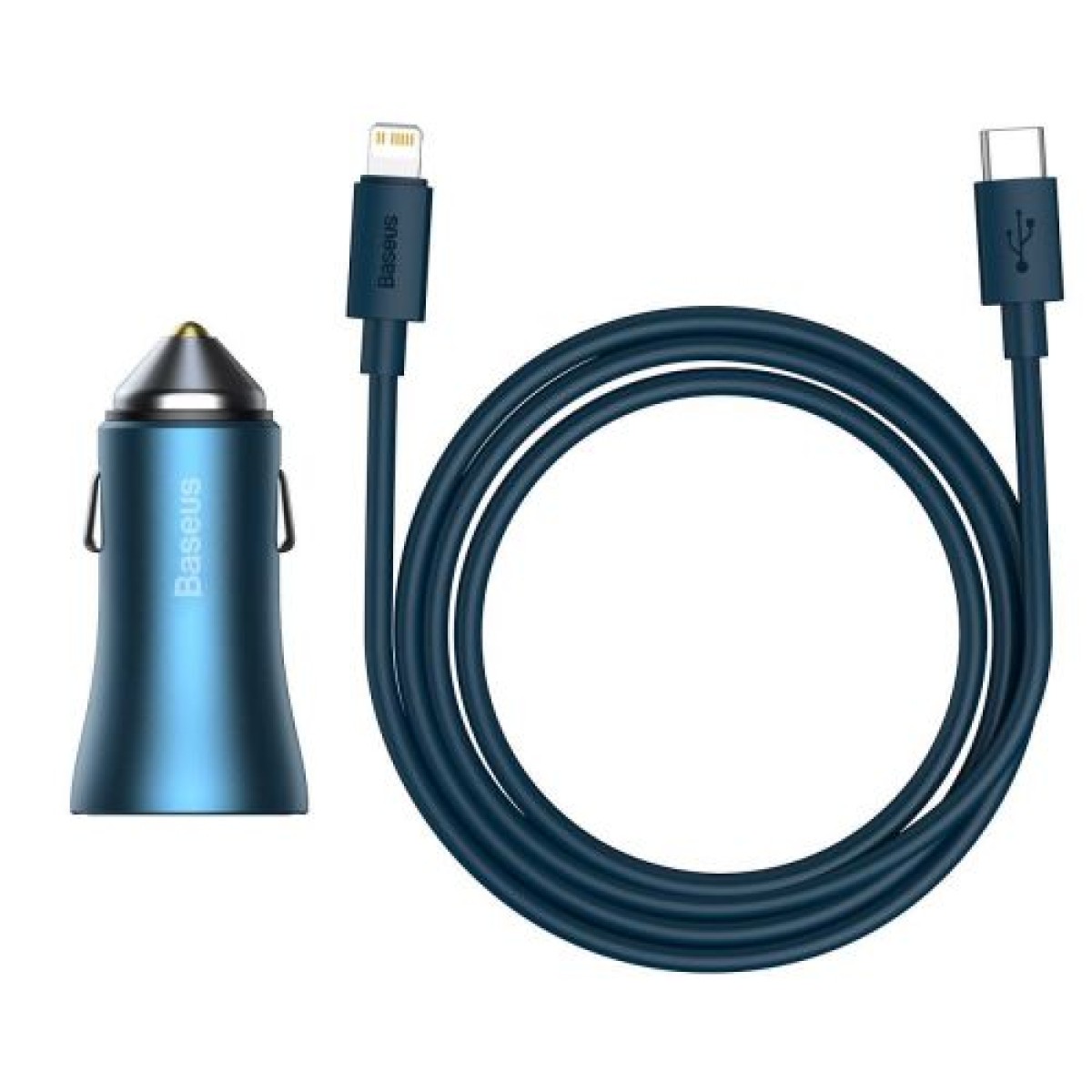 Baseus Car Charger Golden Contactor Pro Dual Quick Charger U+C, PD 3.0, QC 4+, SCP FCP AFC (με Type-C - Lightning 1m Blue) 40W μπλε (TZCCJD-03)