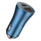 Baseus Car Charger Golden Contactor Pro Dual Quick Charger U+C, PD 3.0, QC 4+, SCP FCP AFC (με Type-C - Lightning 1m Blue) 40W μπλε (TZCCJD-03)